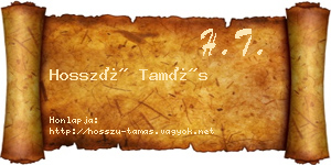 Hosszú Tamás névjegykártya